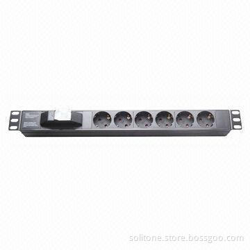 Power Distribution Unit, 6-way Socket, 16A, 19-inch 1U Network Cabinet Size
